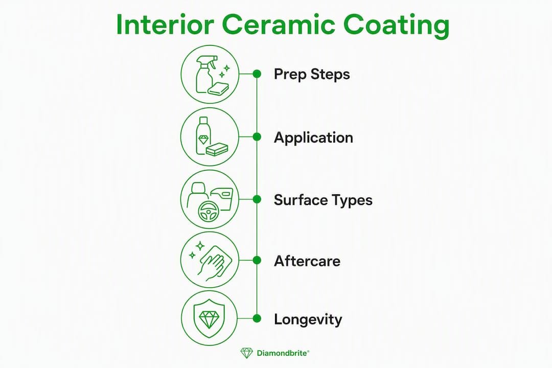 Infographic showing interior ceramic coating process flow