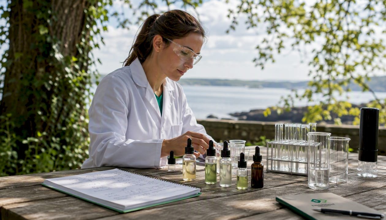 Scientist developing marine ceramic coating products