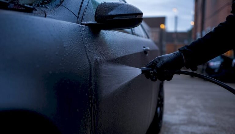 Pressure washing matte car paint gently