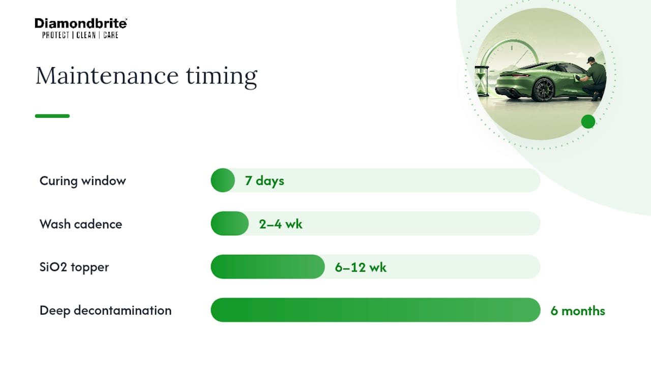 Diagram of ceramic coating maintenance schedule