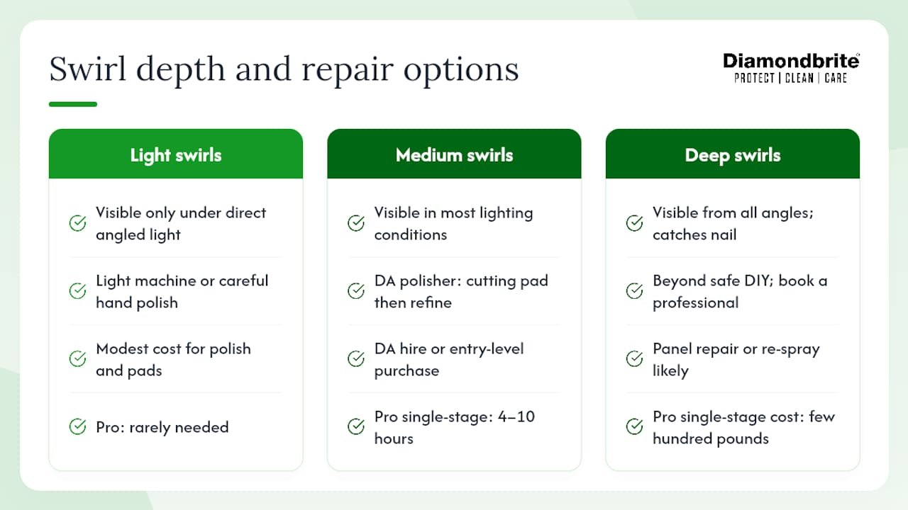 How hard is swirl removal, and should you DIY or call a pro? — overview diagram