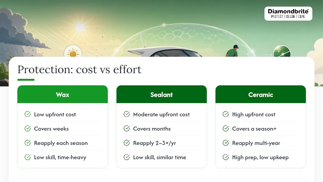 Comparing the cost and effort of each protection method — overview diagram