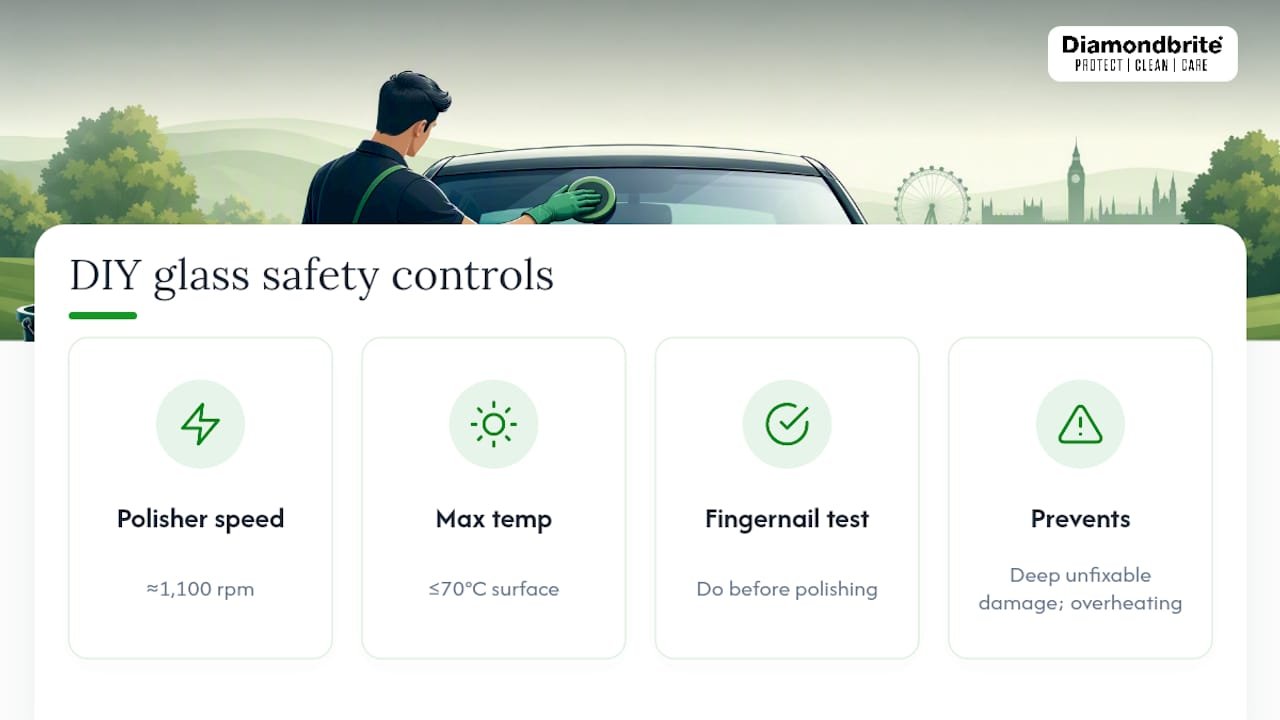 Glass polishing speed and temperature safety limits