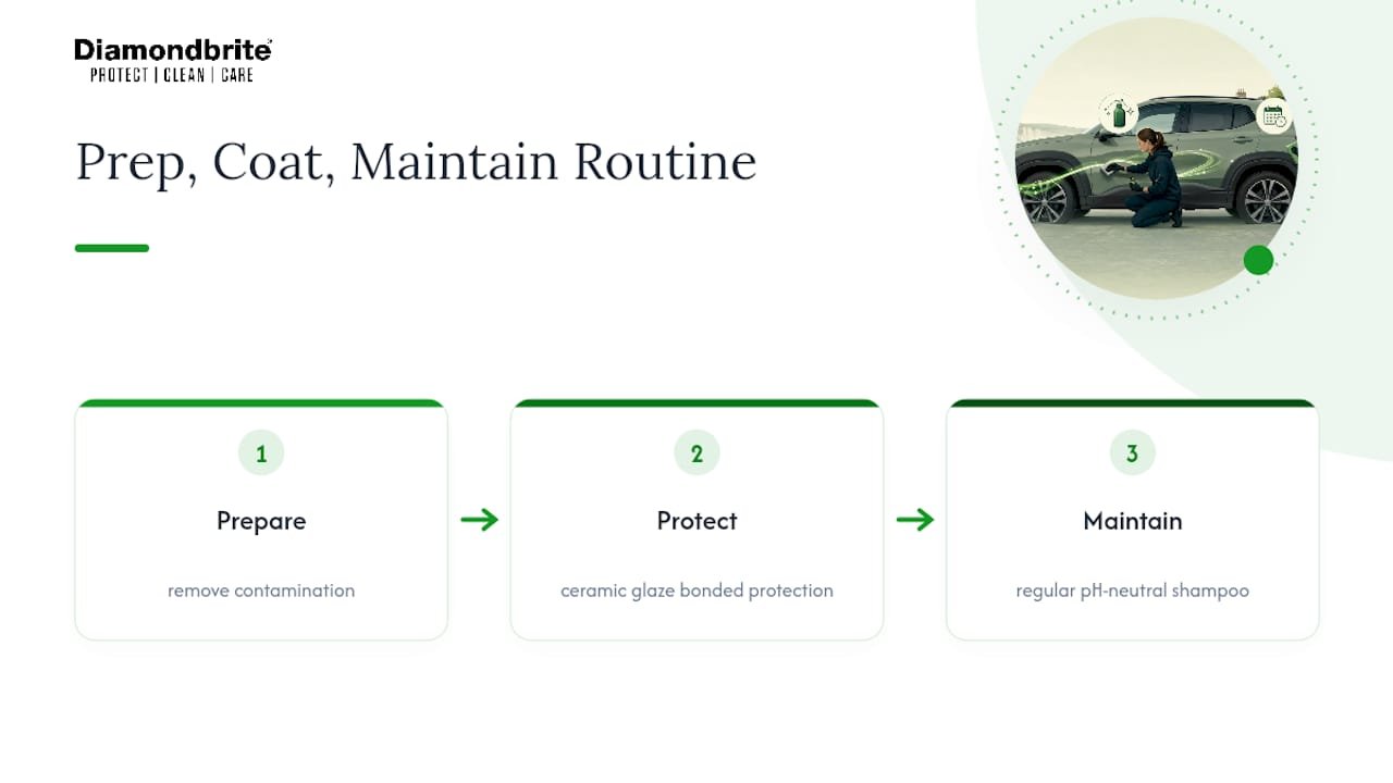 Three-stage ceramic trim care routine