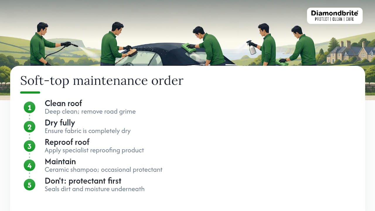 Four-stage soft-top mould prevention routine