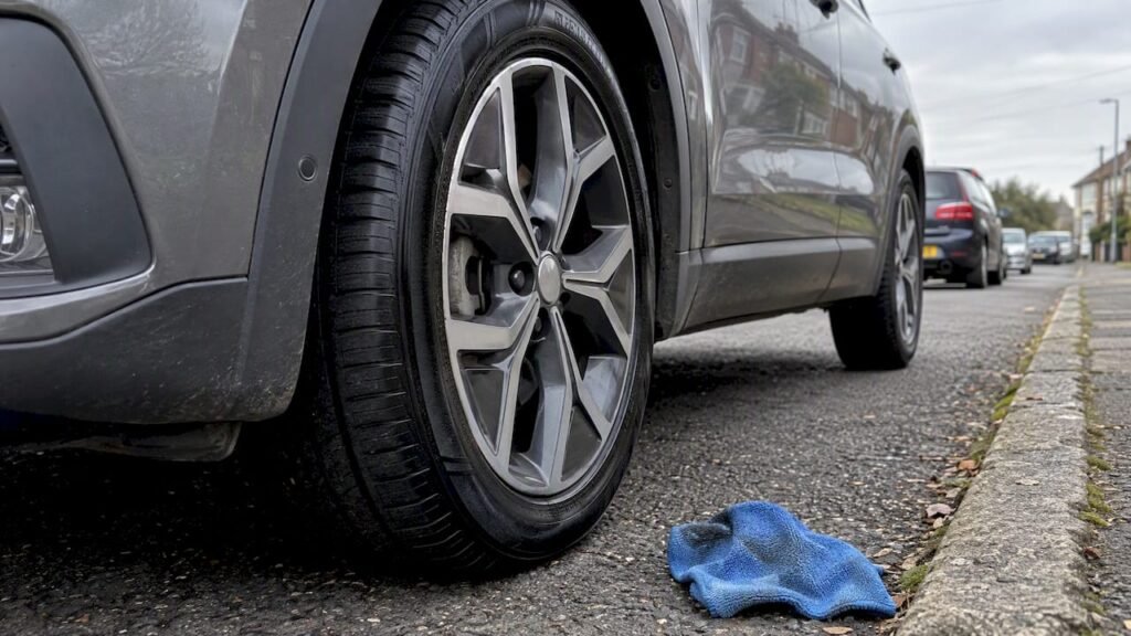 Recently dressed tyre left to cure