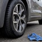 Recently dressed tyre left to cure