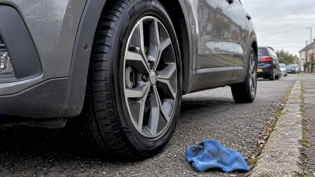 Recently dressed tyre left to cure