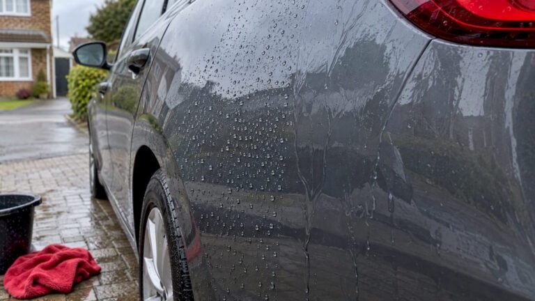 Water beading and sheeting on car paint