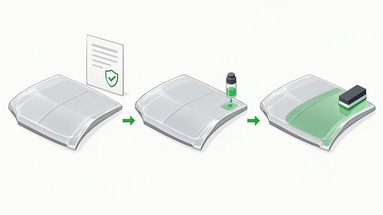 Film warranty and test patch before coating