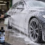 Snow foam prewash on a ceramic-coated car